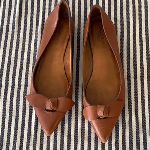 Madewell cognac leather flats